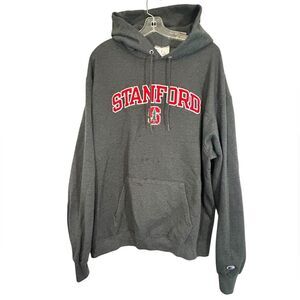 Champion Stanford University Grey Spell Out Hoodie Sweatshirt MenS XL COLLEGE
